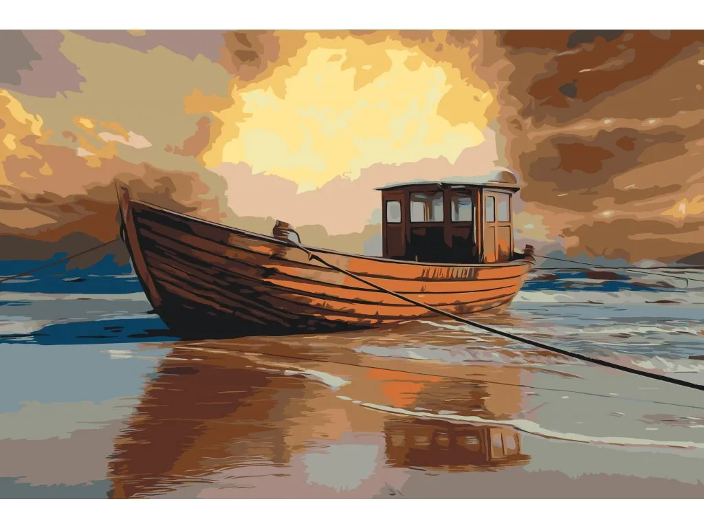 Pintar por Números - Barco en el mar 2