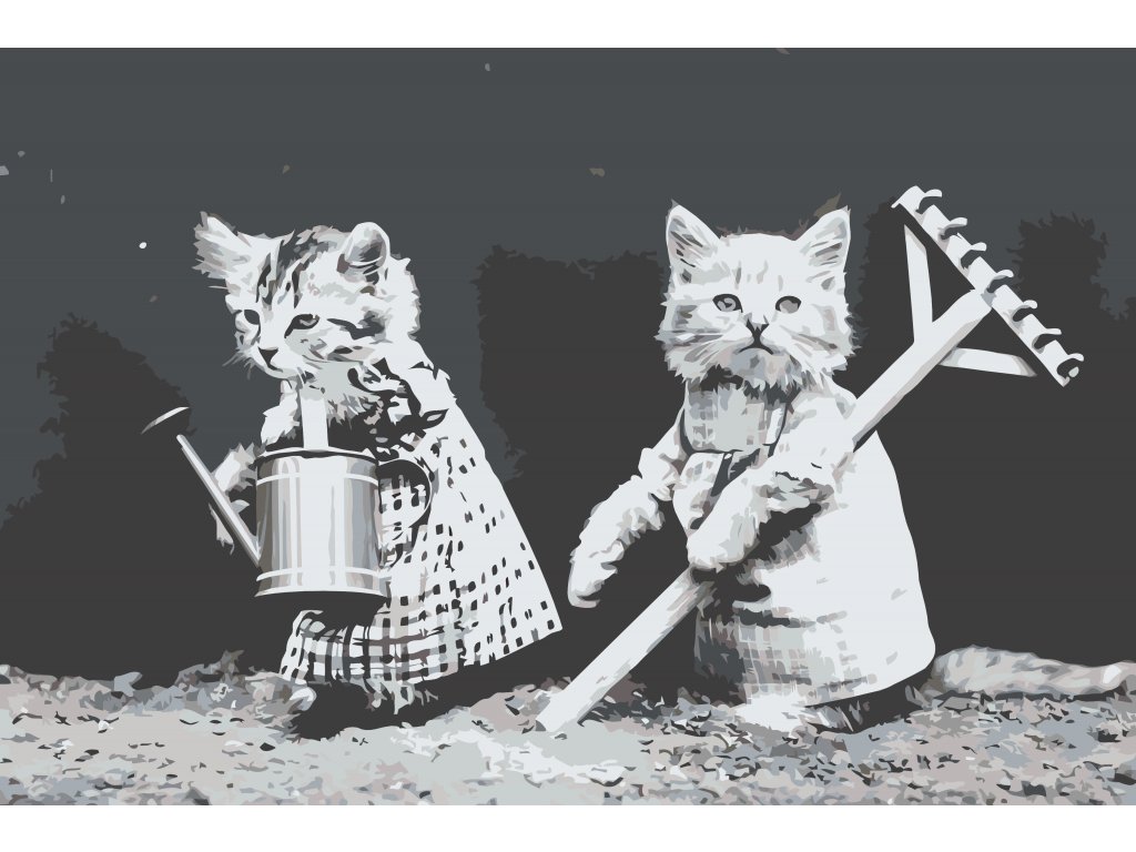 Pintar por Números - Gatos de jardín