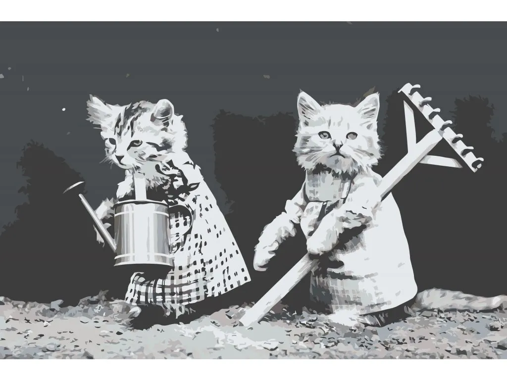 Pintar por Números - Gatos de jardín