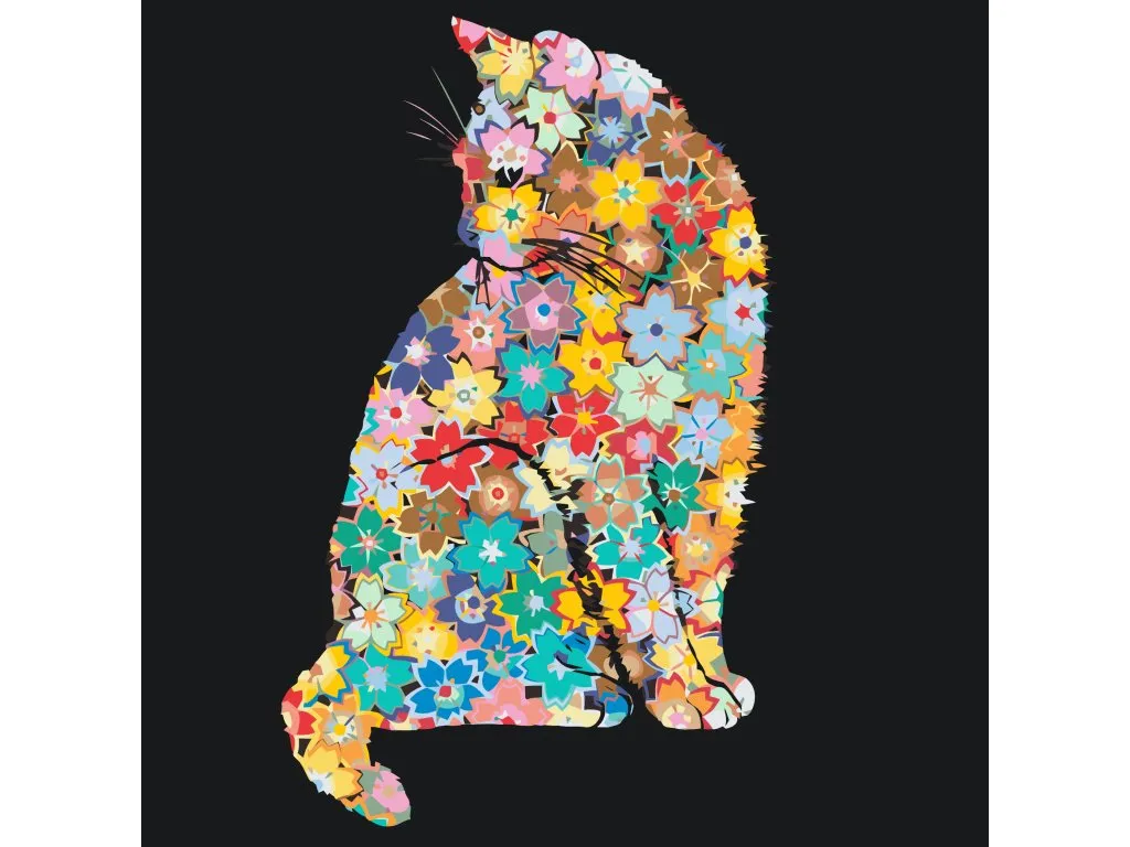 Pintar por Números - Gato Flor