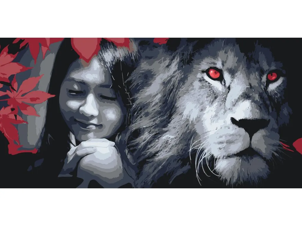 Pintar por Números - Ojos rojos de león
