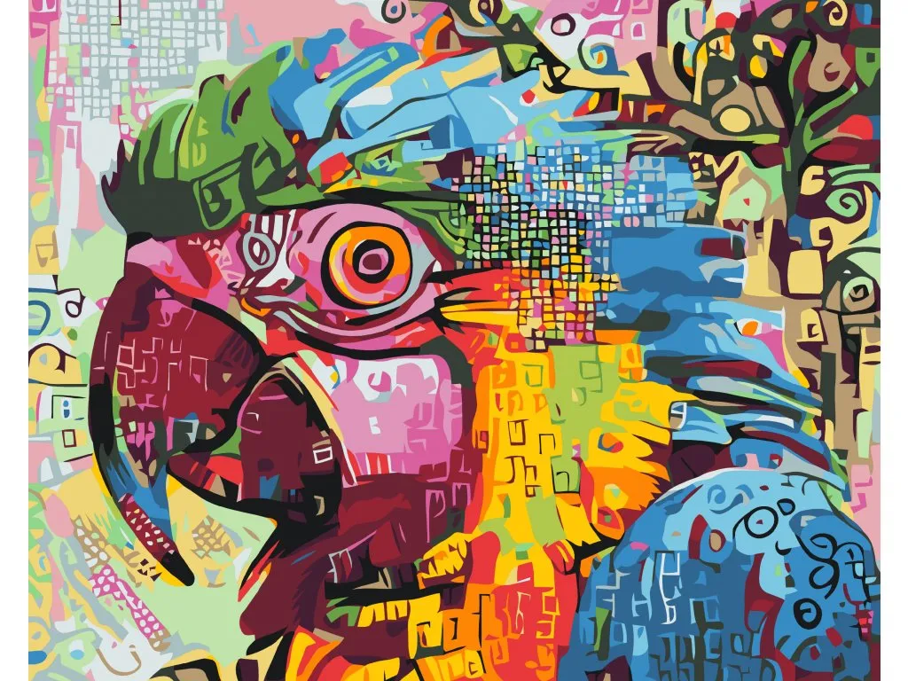 Pintar por Números - Loro colorido