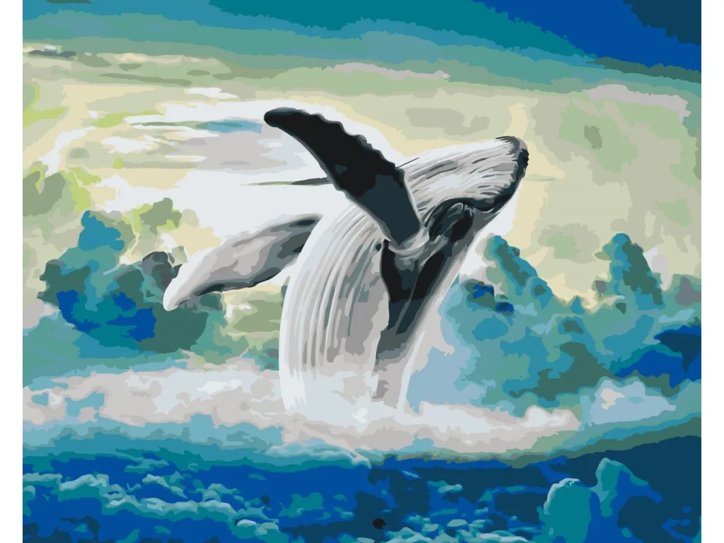 Pintar por Números - Una ballena en las nubes