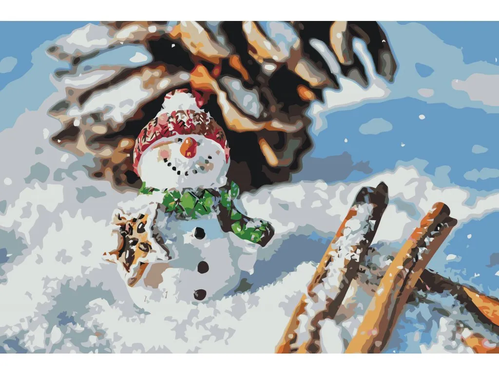 Pintar por Números - Muñeco de nieve sonriente