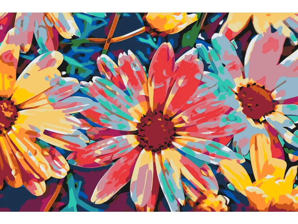 Pintar por Números - Flores de neón