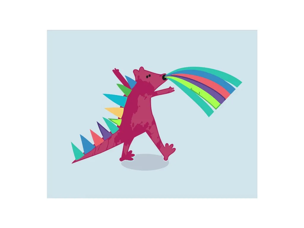 Pintar por Números - Dinosaurio rosa