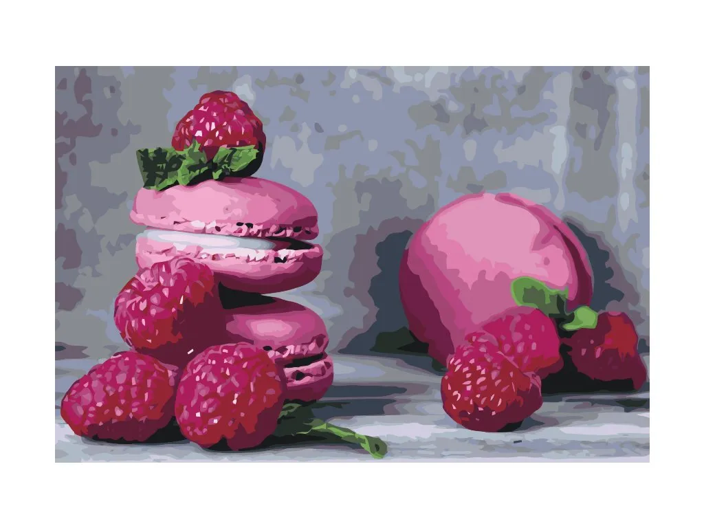 Pintar por Números - Macarrones y frambuesas