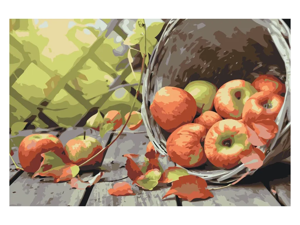 Pintar por Números - Manzanas en la cesta