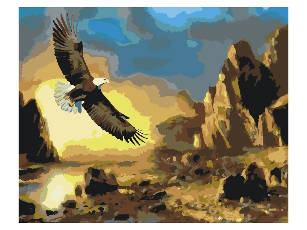 Pintar por Números - El águila sobrevuela las montañas