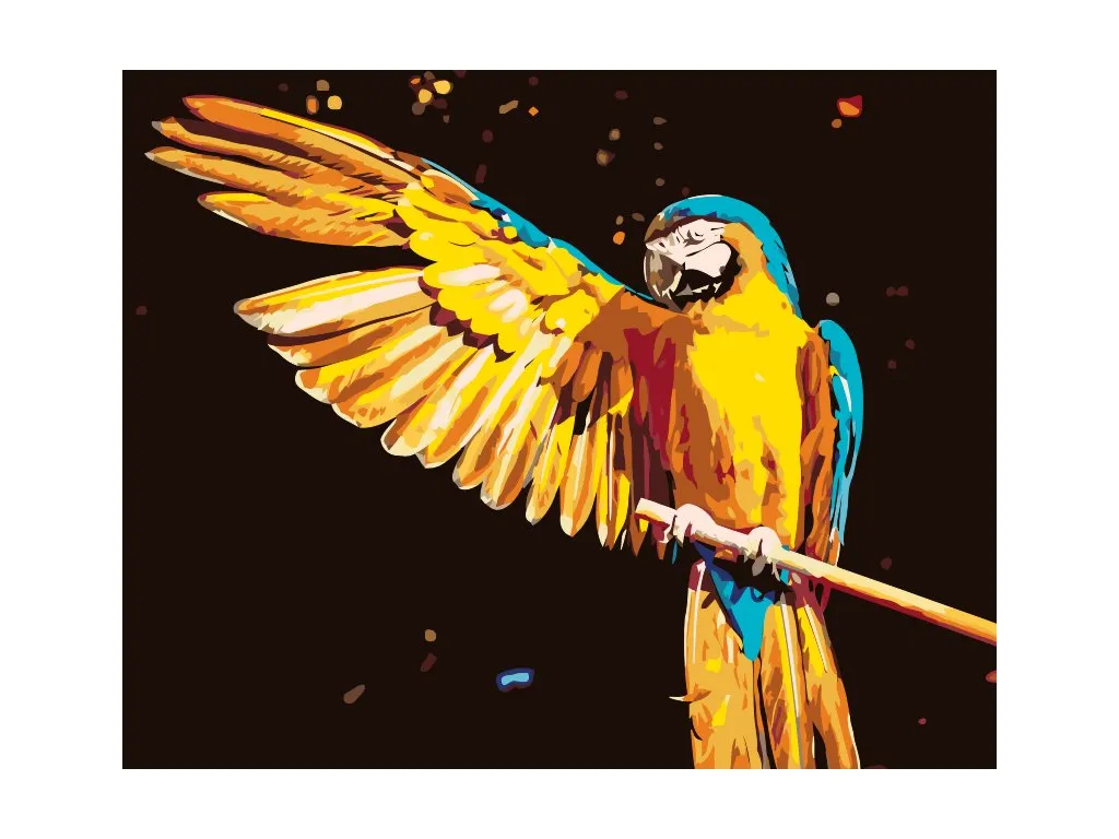Pintar por Números - Guacamayo azul y amarillo