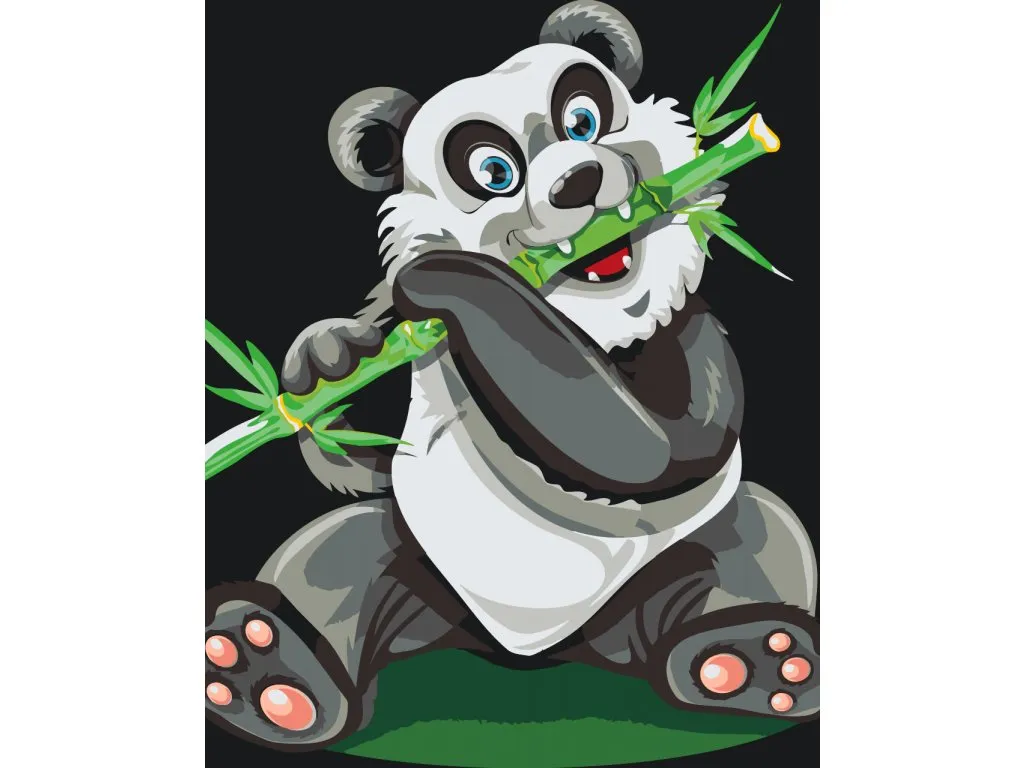 Pintar por Números - Panda con bambú