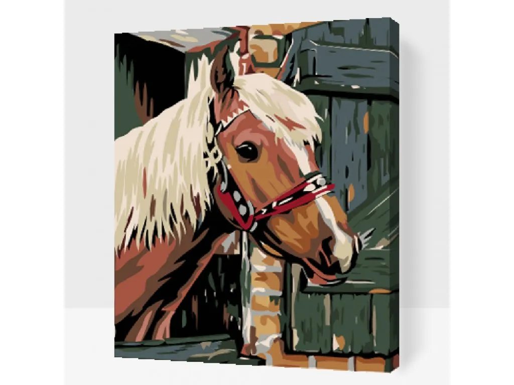 Pintar por Números - Caballo en el establo