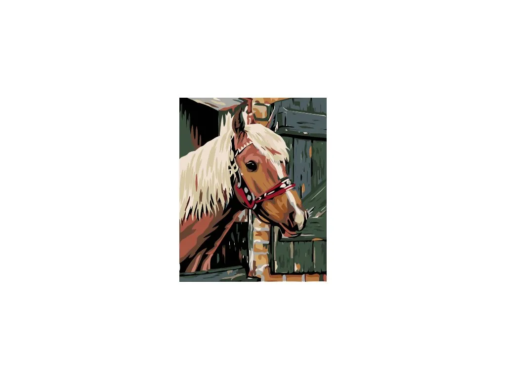 Pintar por Números - Caballo en el establo