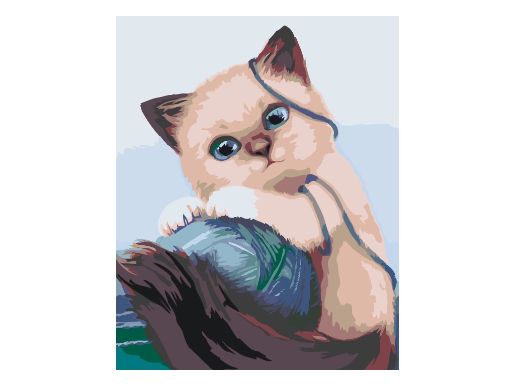 Pintar por Números - Gatito con pelota