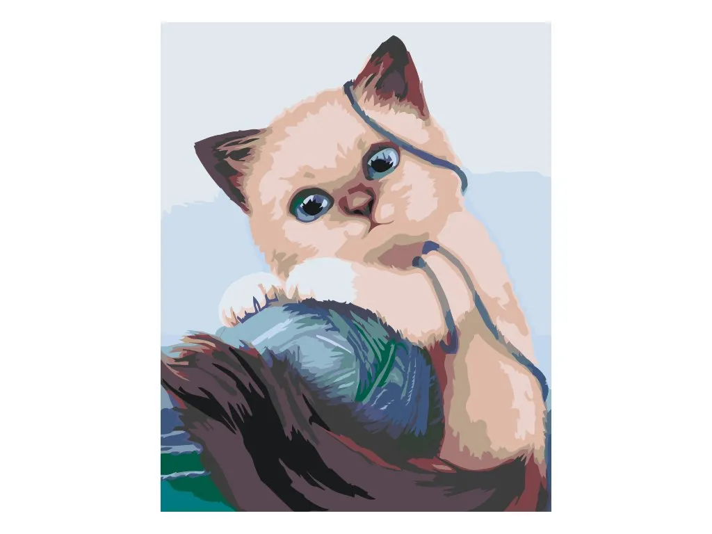 Pintar por Números - Gatito con pelota
