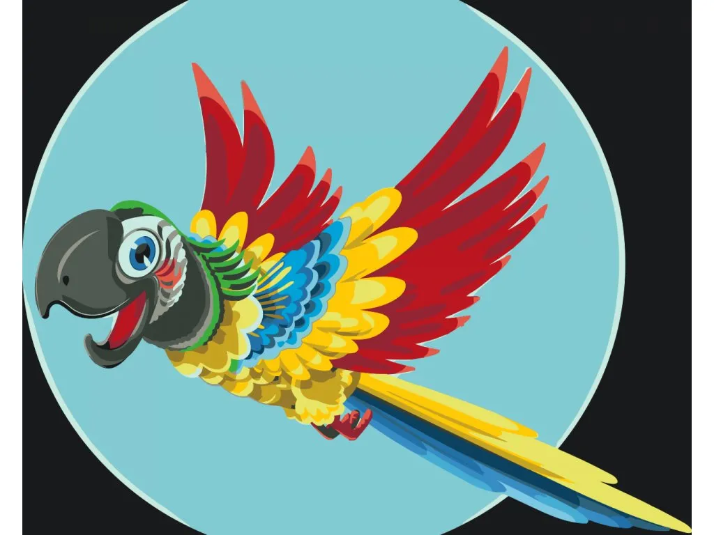 Pintar por Números - Loro alegre