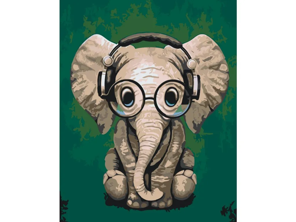 Pintar por Números - Elefante con gafas