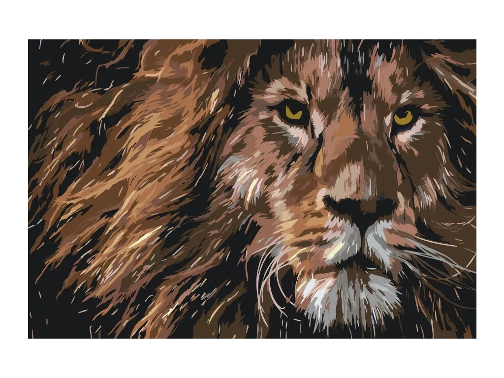 Pintar por Números - La mirada depredadora de un león