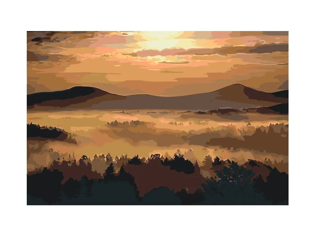 Pintar por Números - Amanecer en las montañas
