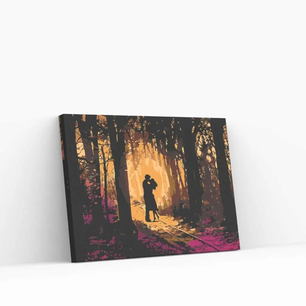 Pintar por Números - Pareja enamorada en el bosque