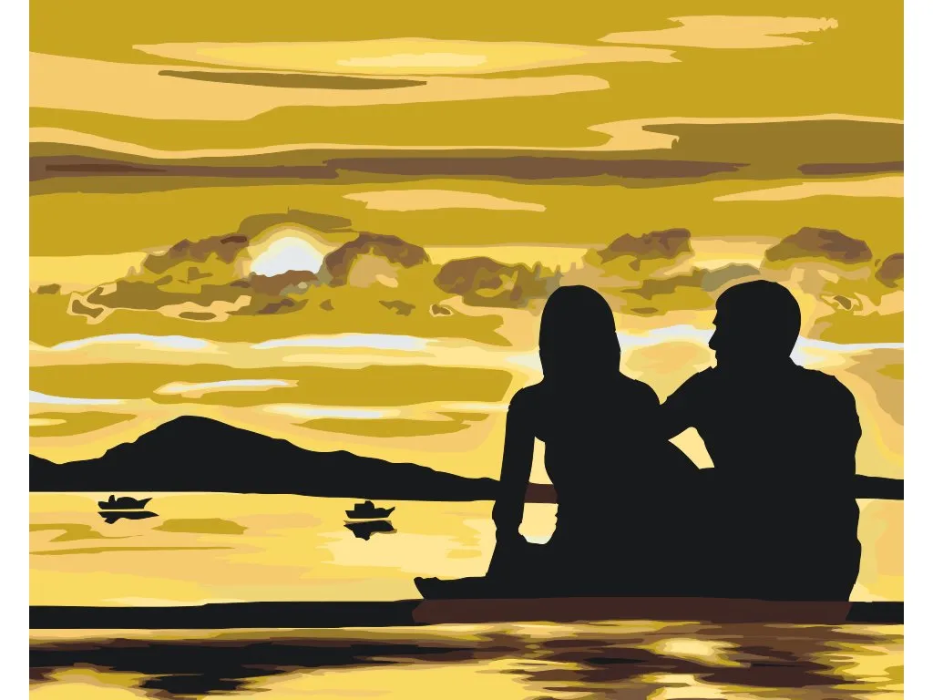 Pintar por Números - Pareja enamorada al atardecer 2