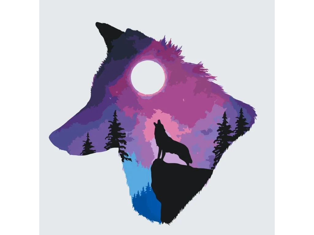 Pintar por Números - Lobo aullador
