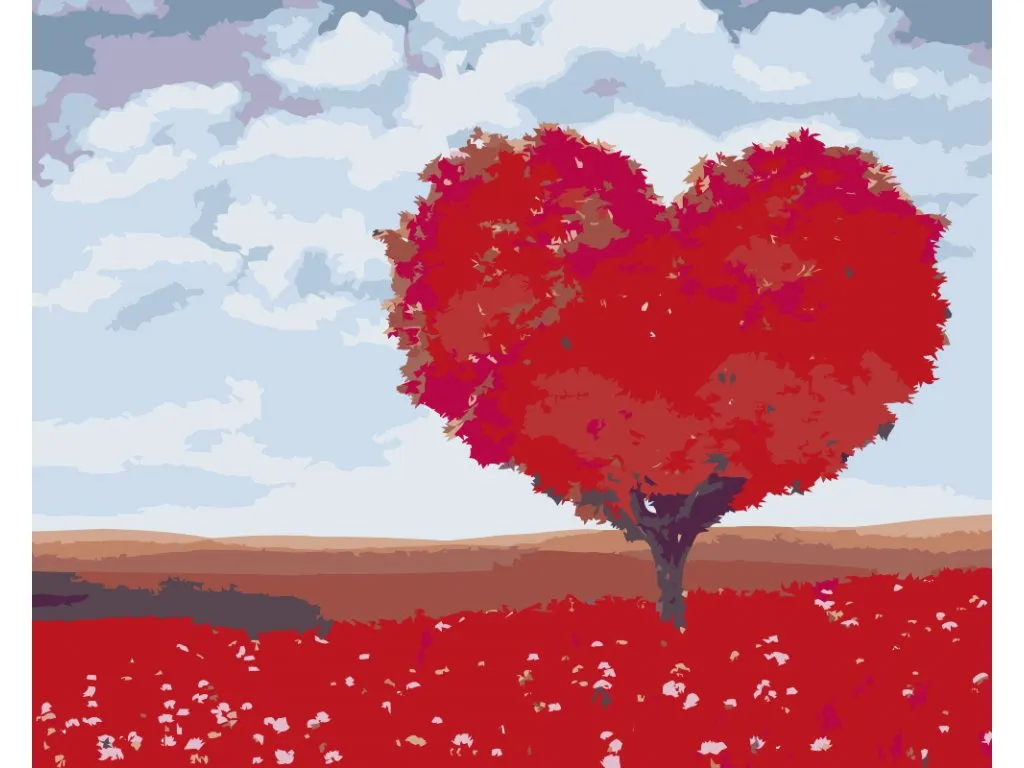 Pintar por Números - Árbol en forma de corazón