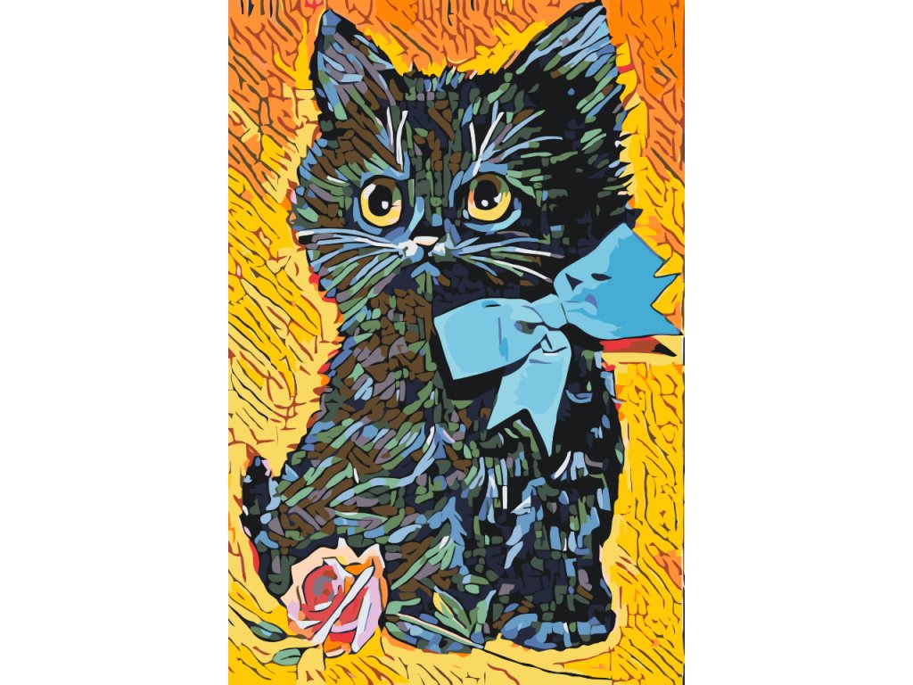 Pintar por Números - Gatito con lazo