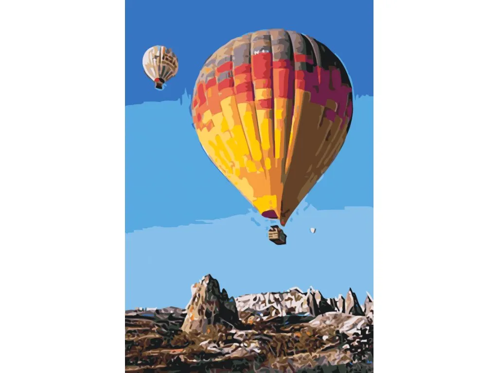 Pintar por Números - Globos aerostáticos en la montaña