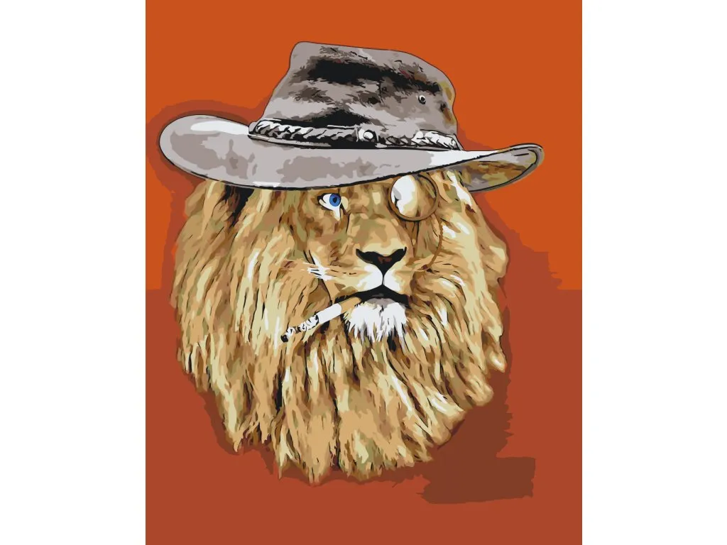 Pintar por Números - León con sombrero