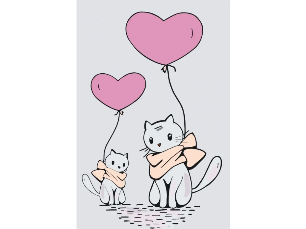 Pintar por Números - Gatos con globos