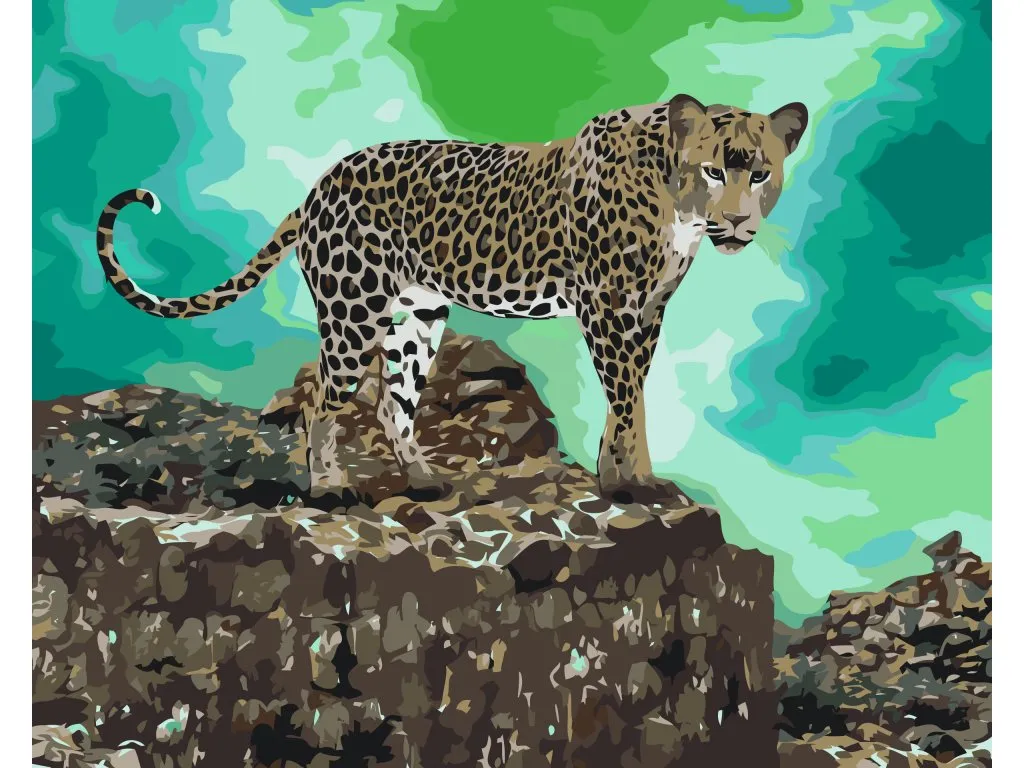 Pintar por Números - Leopardo al acecho de su presa