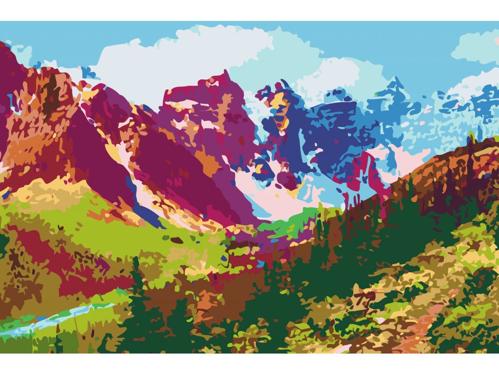 Pintar por Números - Montañas de colores