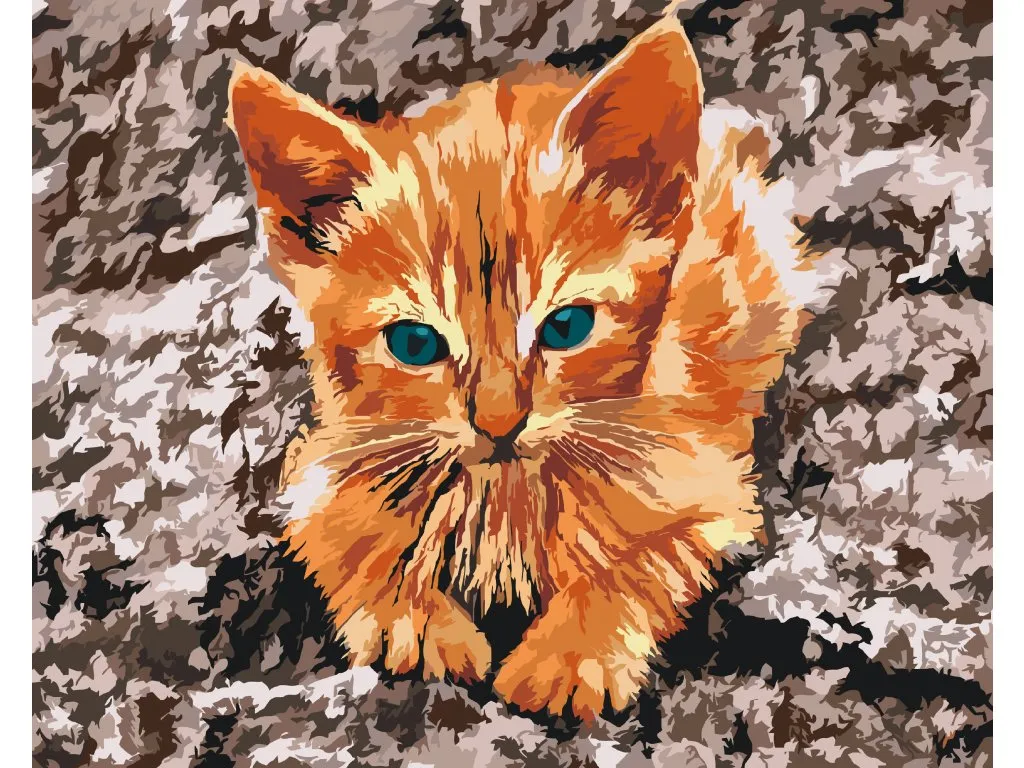 Pintar por Números - Gato descansando sobre una roca