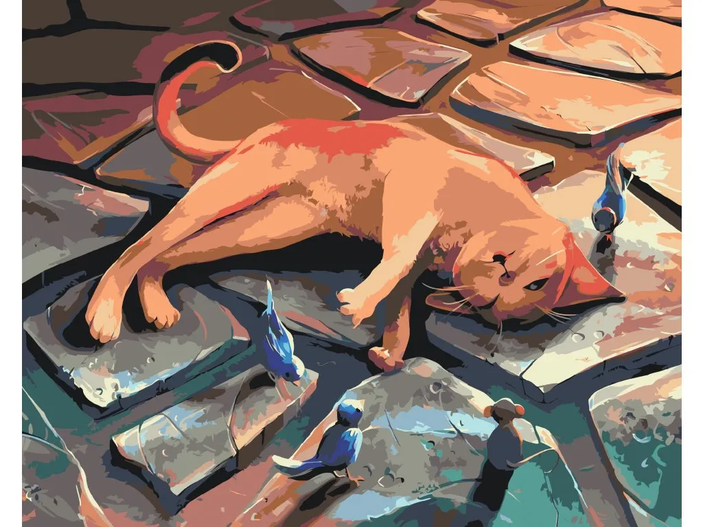 Pintar por Números - Gato juguetón