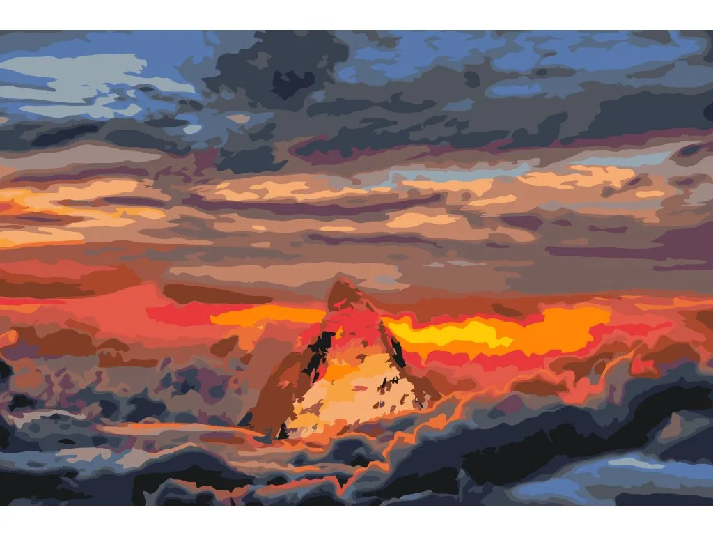 Pintar por Números - Montaña cubierta de nubes