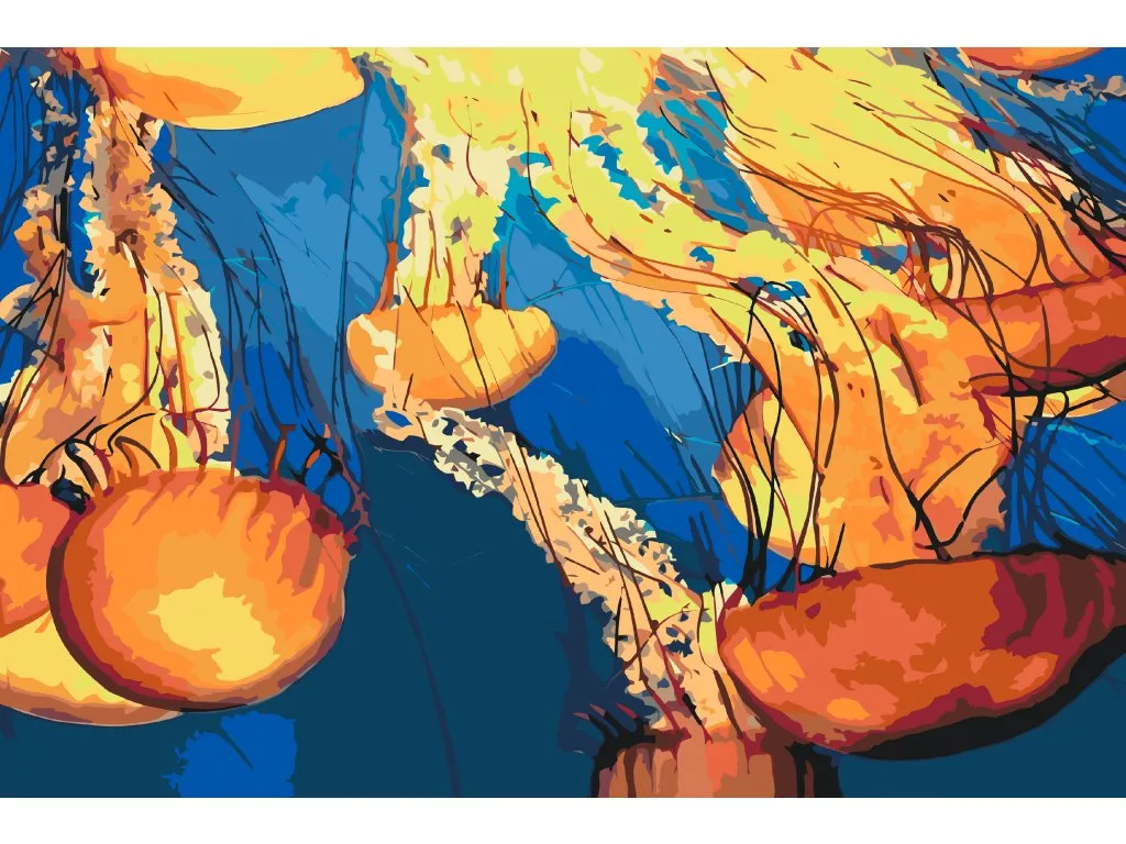 Pintar por Números - Medusas en el océano