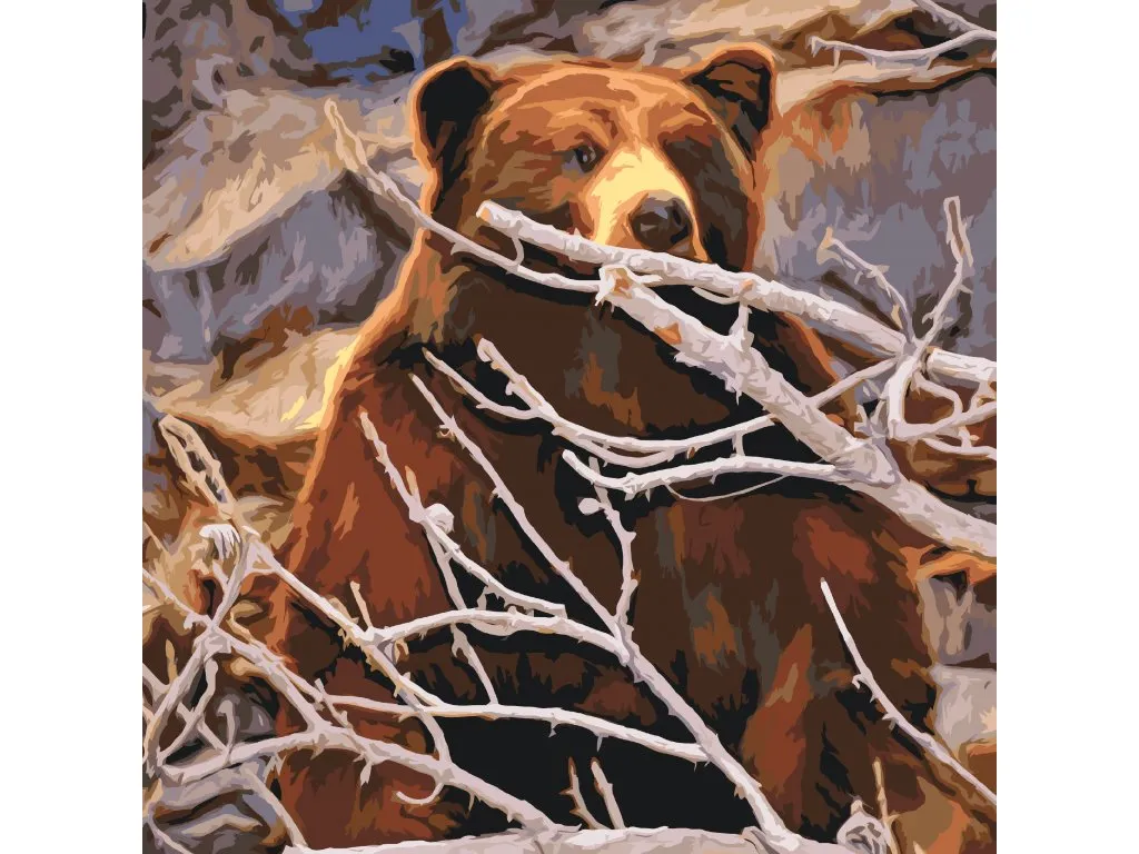 Pintar por Números - Un oso al acecho de su presa