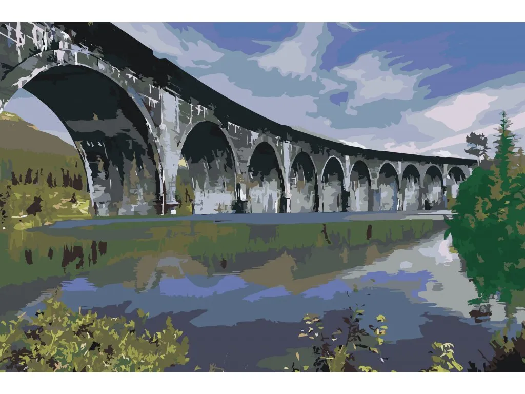 Pintar por Números - Puente sobre el lago