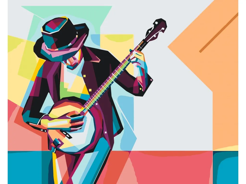 Pintar por Números - Un hombre toca el banjo