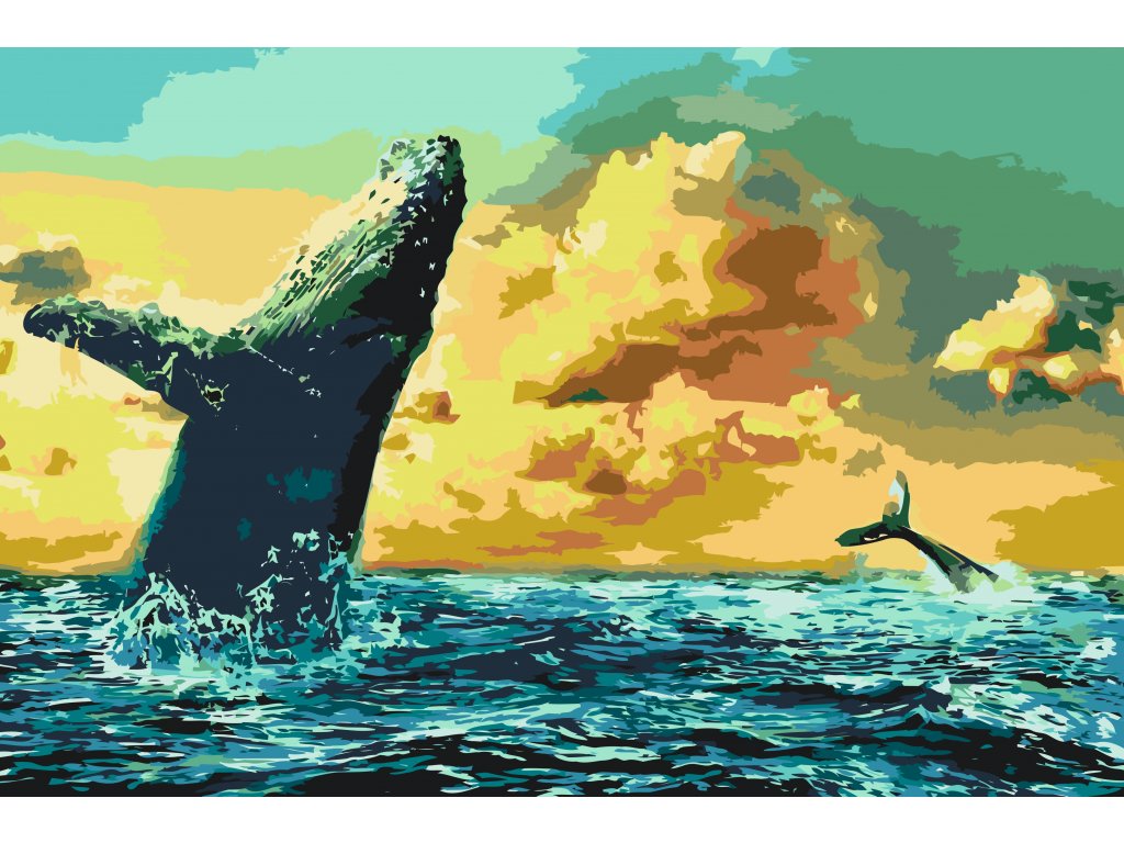 Pintar por Números - Ballenas al amanecer