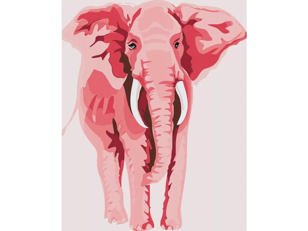 Pintar por Números - Elefante rosa