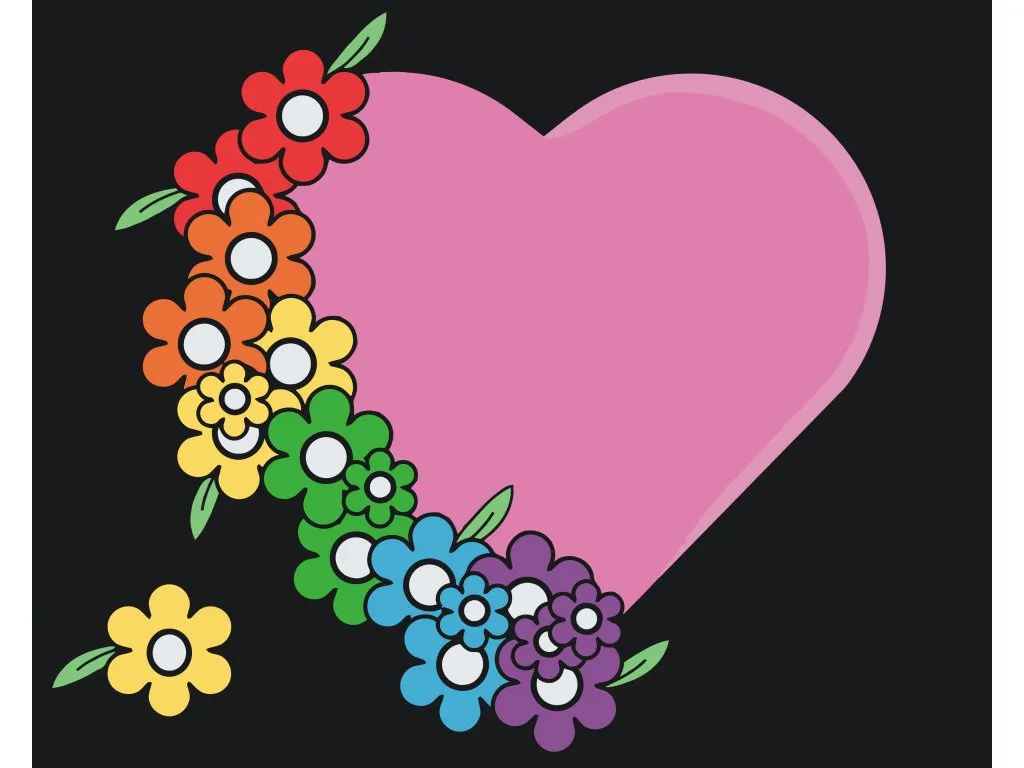 Pintar por Números - Corazón con arco iris