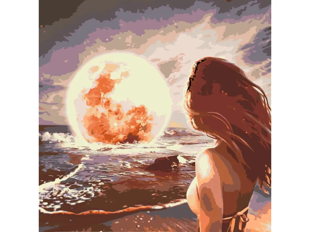 Pintar por Números - Luna en el mar