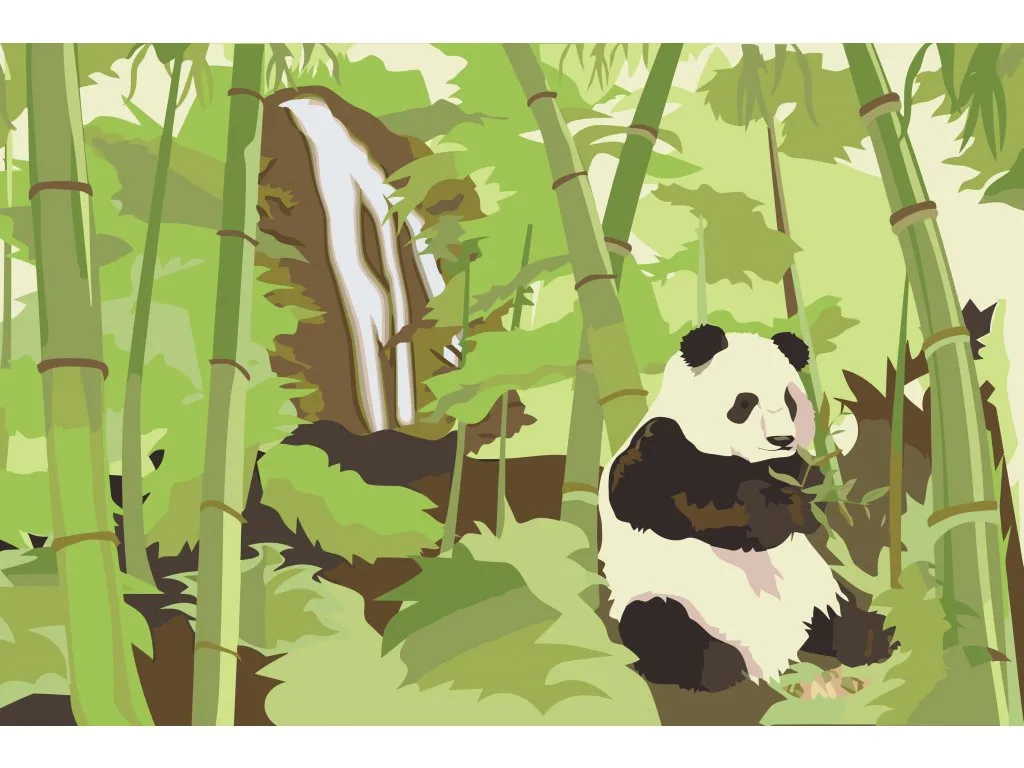 Pintar por Números - Panda en el bosque