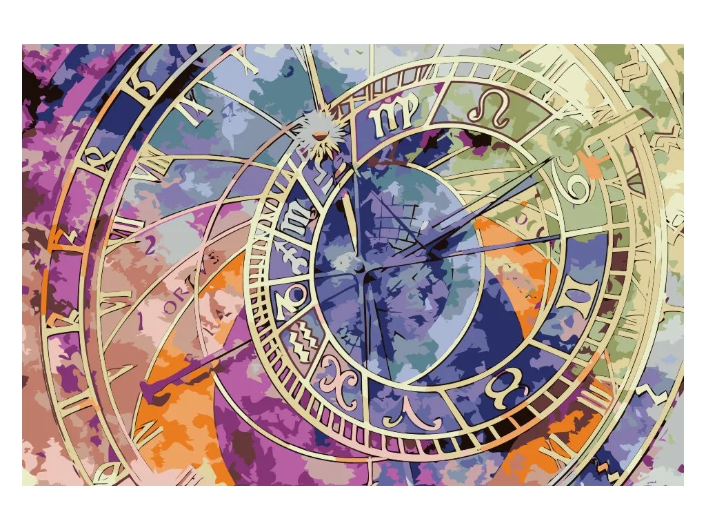 Pintar por Números - Reloj astronómico de colores