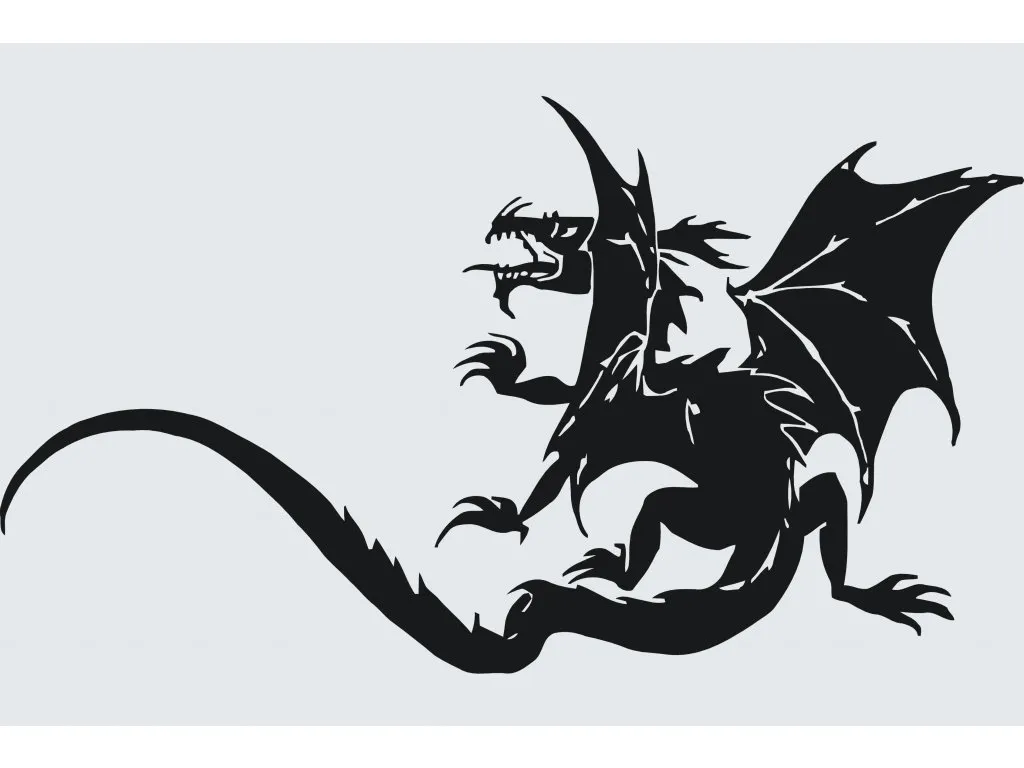 Pintar por Números - Dragón blanco y negro