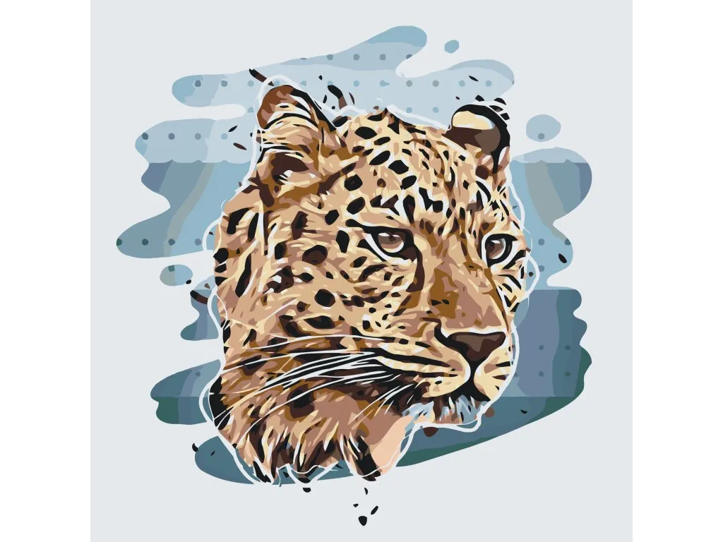Pintar por Números - La cabeza de un leopardo