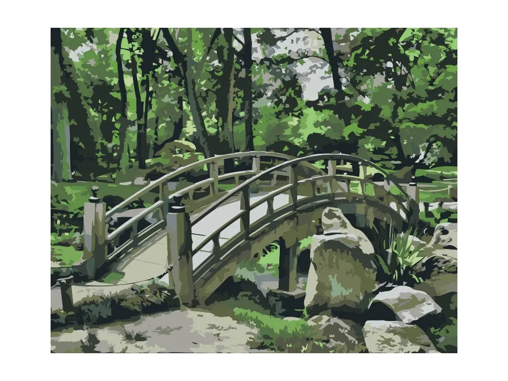 Pintar por Números - Puente en el jardín