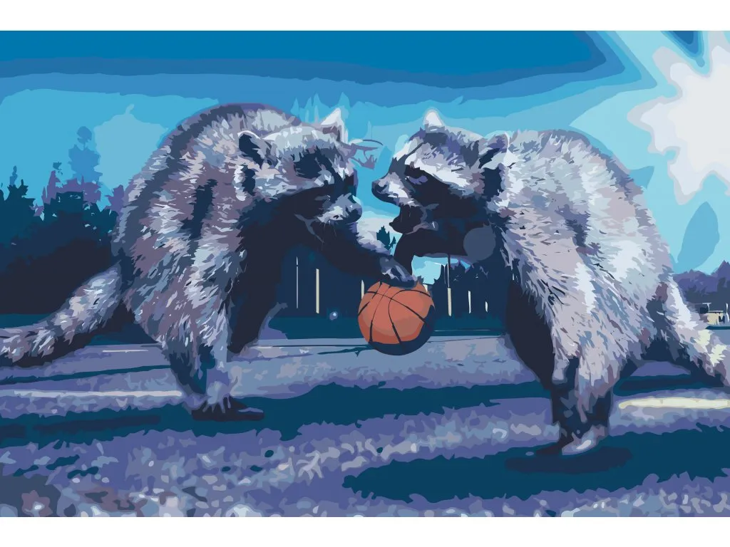 Pintar por Números - Animales baloncesto